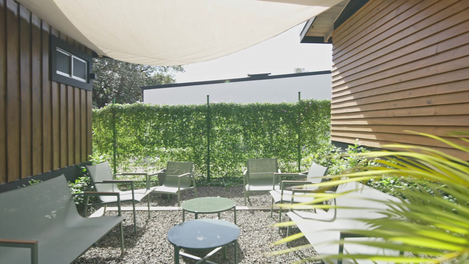 Courtyard with shade sail